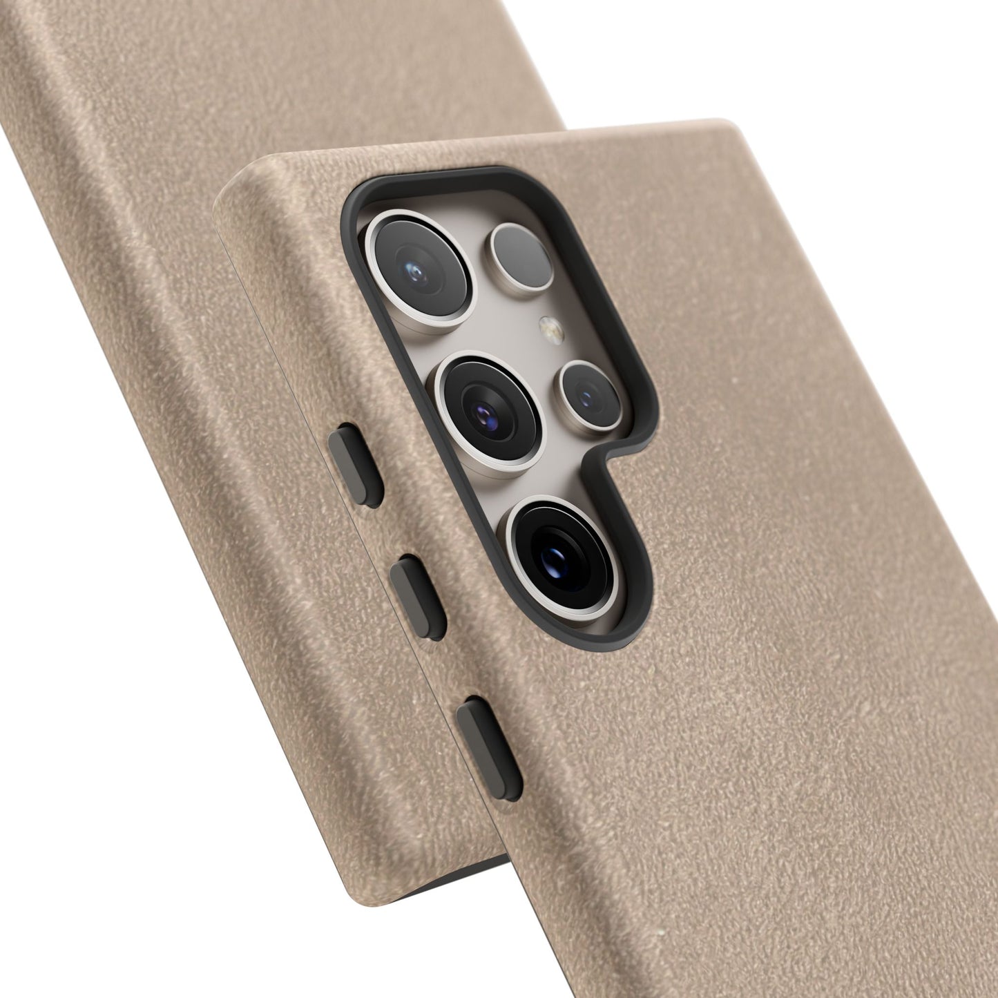 Suede Effect Beige Tough Mobile Phone Case