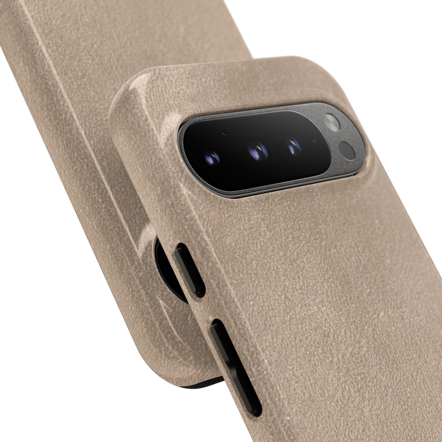 Suede Effect Beige Tough Mobile Phone Case