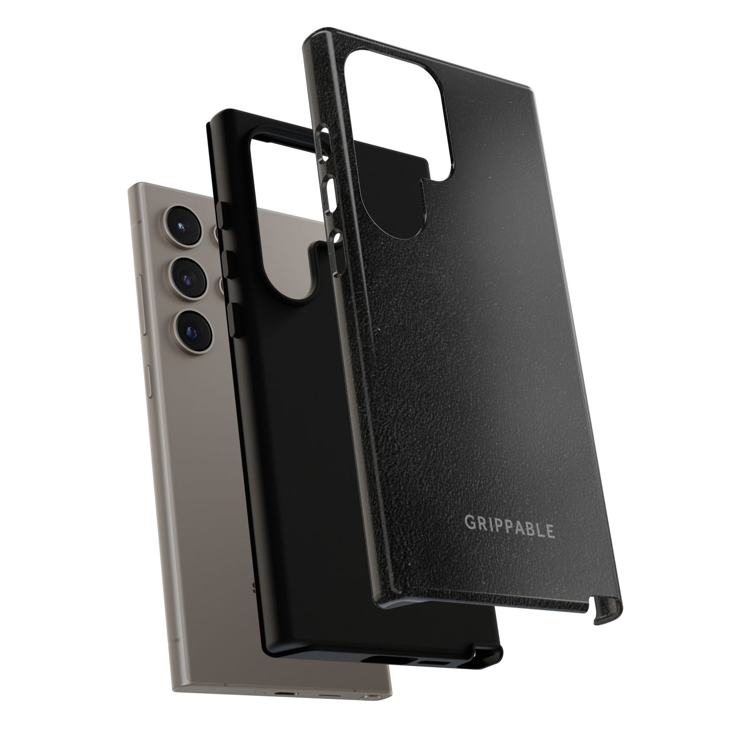 Suede Effect Black Tough Mobile Phone Case