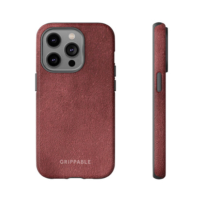 Suede Effect Maroon Tough Mobile Phone Case