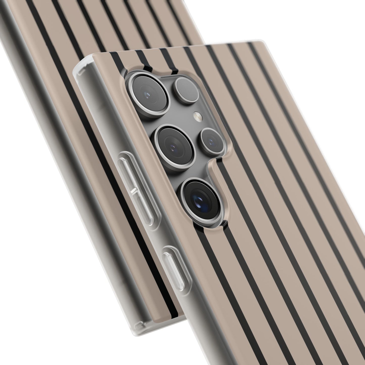 Biscuit Pinstripe Clear Mobile Phone Case