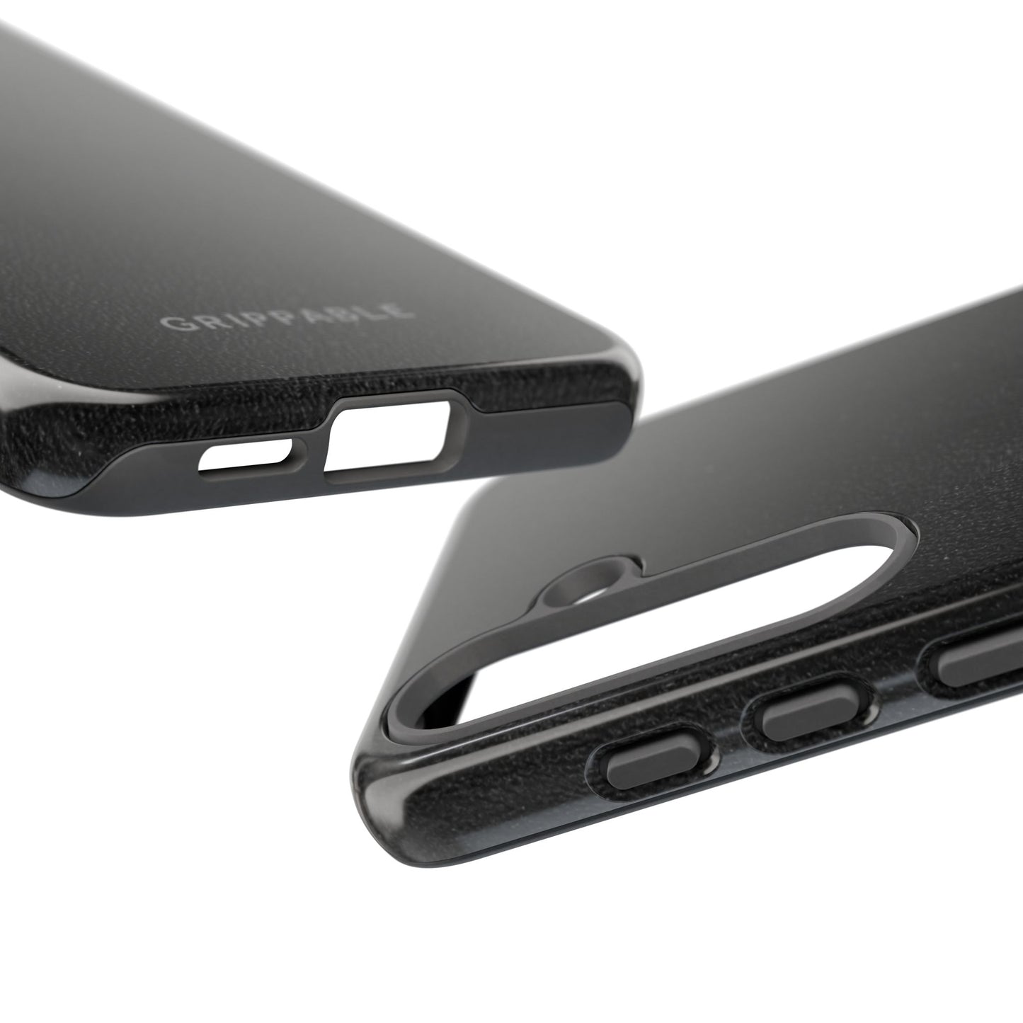 Suede Effect Black Tough Mobile Phone Case