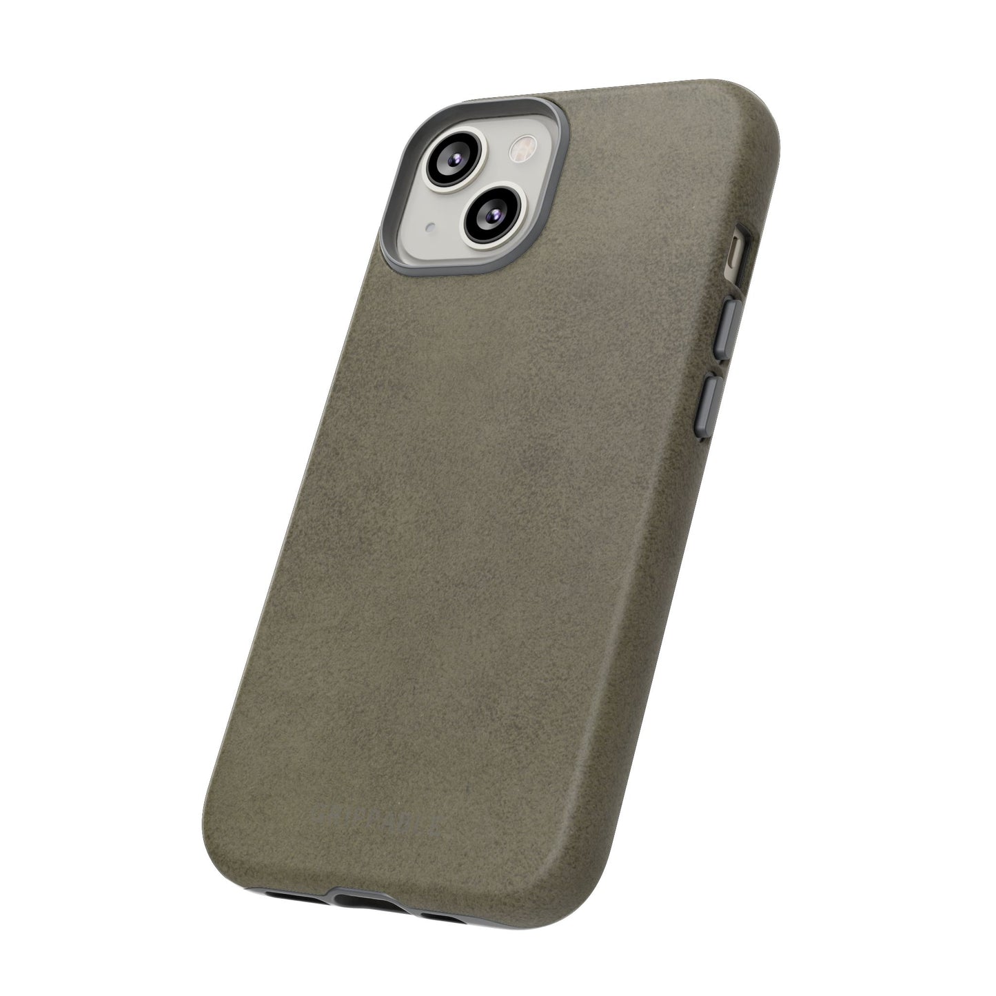 Suede Effect Khaki Tough Mobile Phone Case