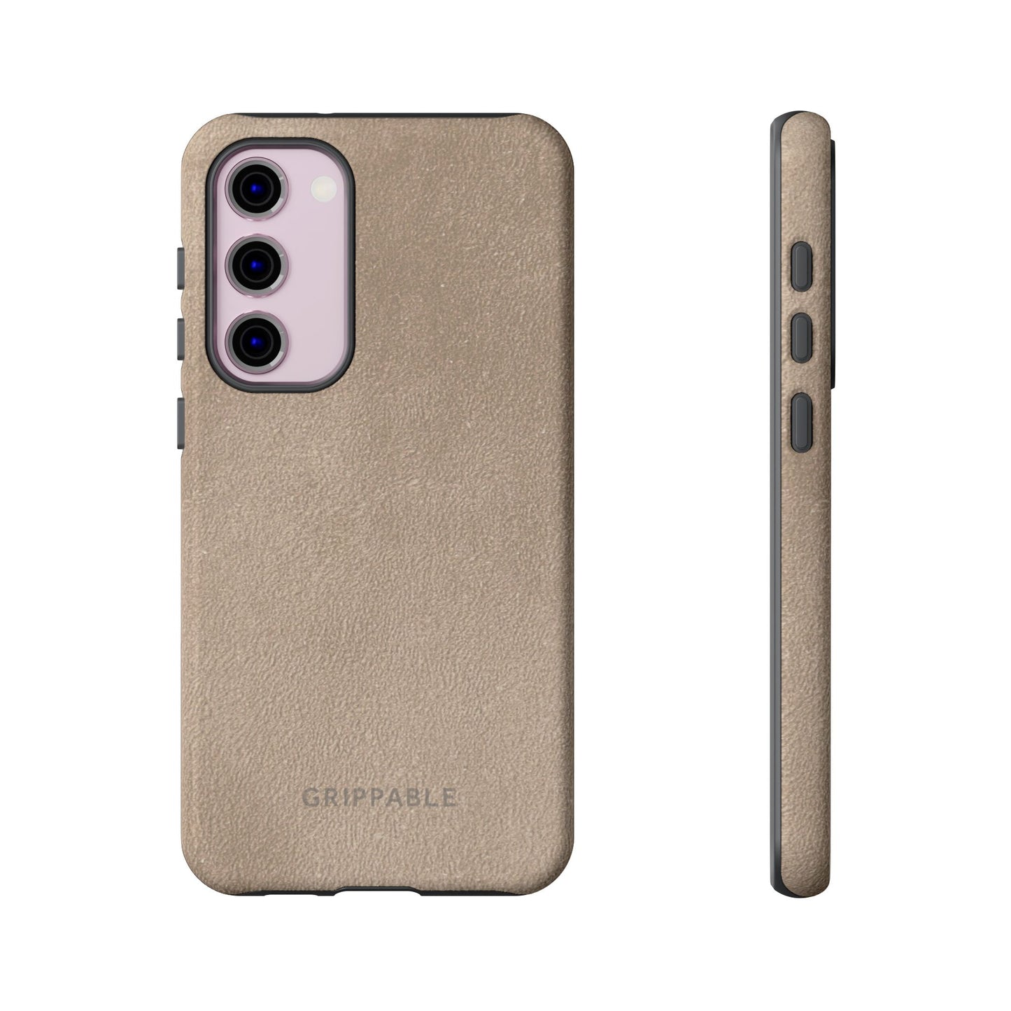 Suede Effect Beige Tough Mobile Phone Case