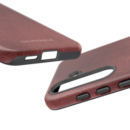 Suede Effect Maroon Tough Mobile Phone Case