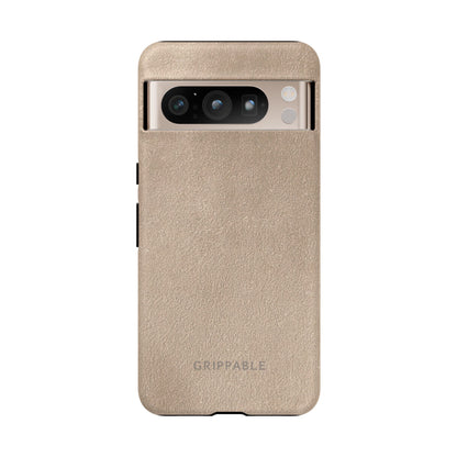 Suede Effect Beige Tough Mobile Phone Case