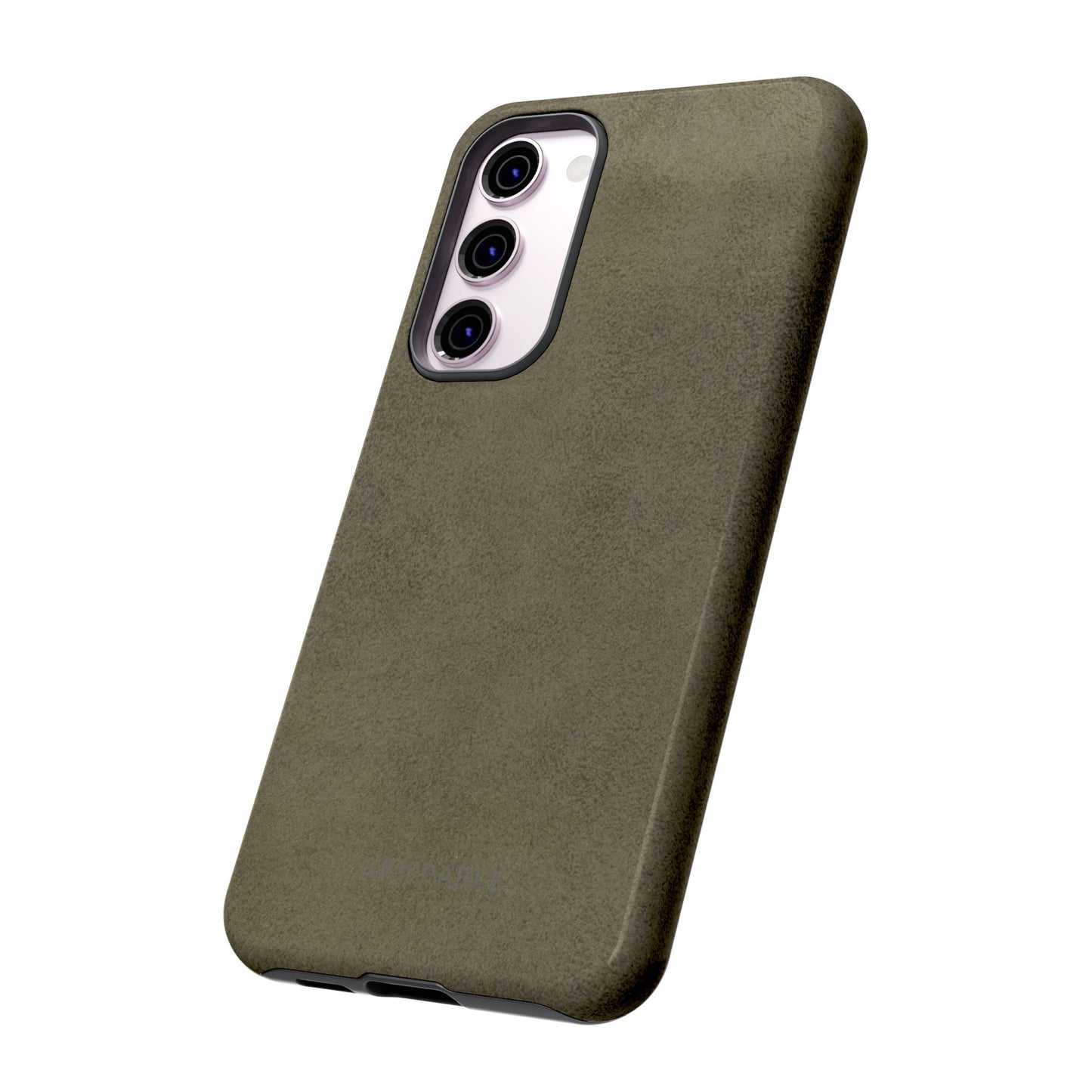 Suede Effect Khaki Tough Mobile Phone Case