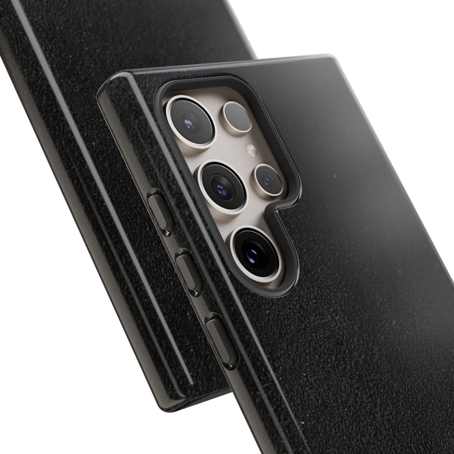 Suede Effect Black Tough Mobile Phone Case