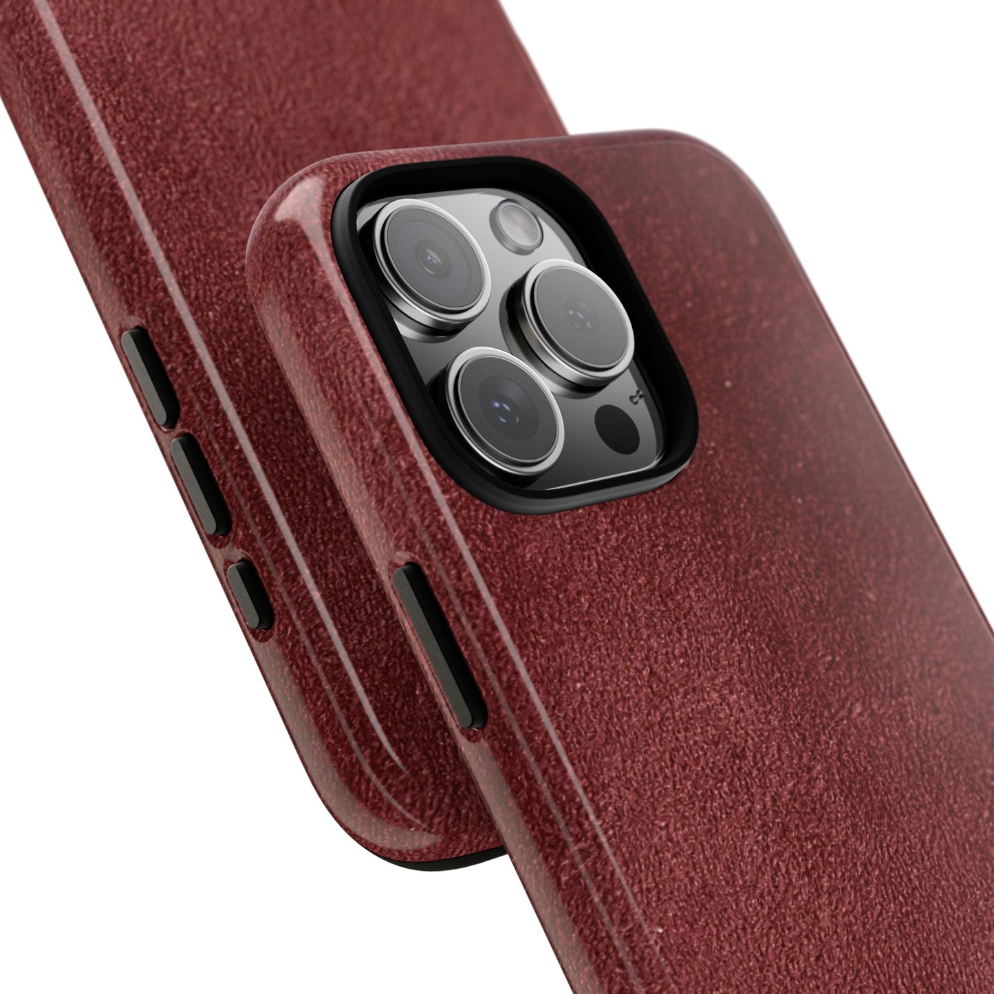 Suede Effect Maroon Tough Mobile Phone Case