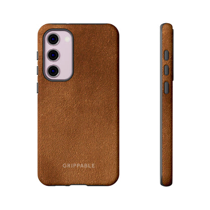 Suede Effect Tan Tough Mobile Phone Case
