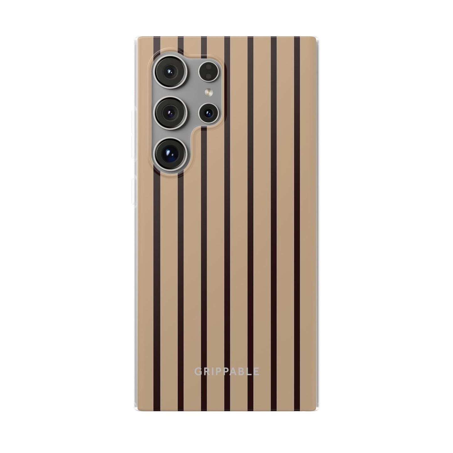 Mocha Pinstripe Clear Mobile Phone Case